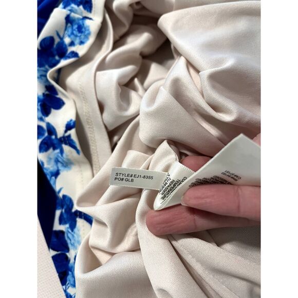 Eliza J Women’s Sheath Dress Blue Floral Knee Length 1/2 Sleeve Size 4 - Picture 9 of 9